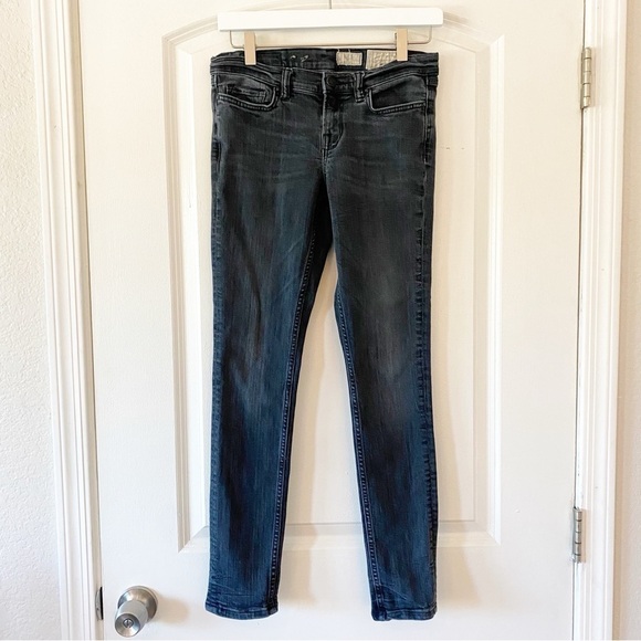 ALLSAINTS Black Pipe Slim Fit Jeans Low Rise - Picture 6 of 9